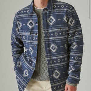 NWOT Size Small Lucky Brand Men's Jacquard Utility Long Sleeve Shirt
